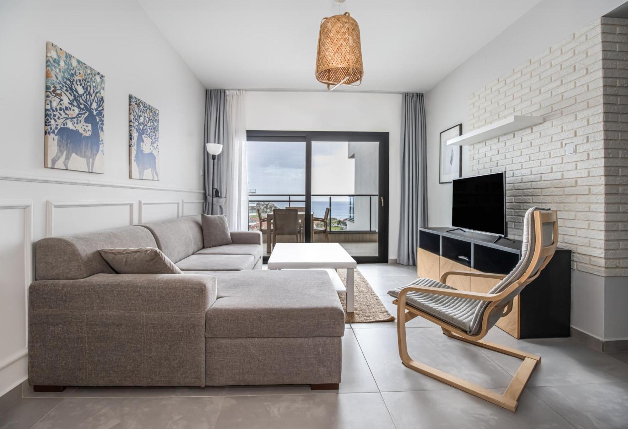 Caesar Blue Seaside Luxury Apartments Gastria Bagian luar foto
